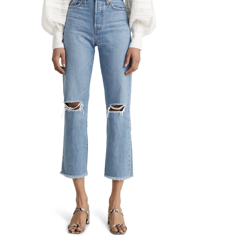 Levi's Wedgie High Waisted Crop Straight Leg Jeans